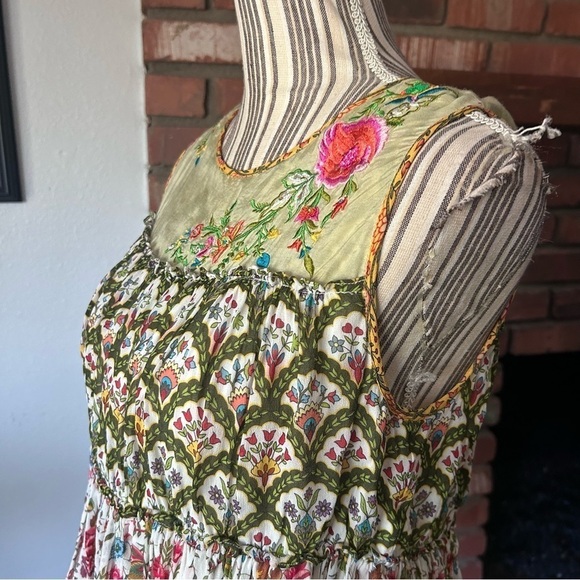 Anthropologie Tanvi Kedia Ananya Tiered Floral Tunic Dress Sz S - Picture 8 of 12